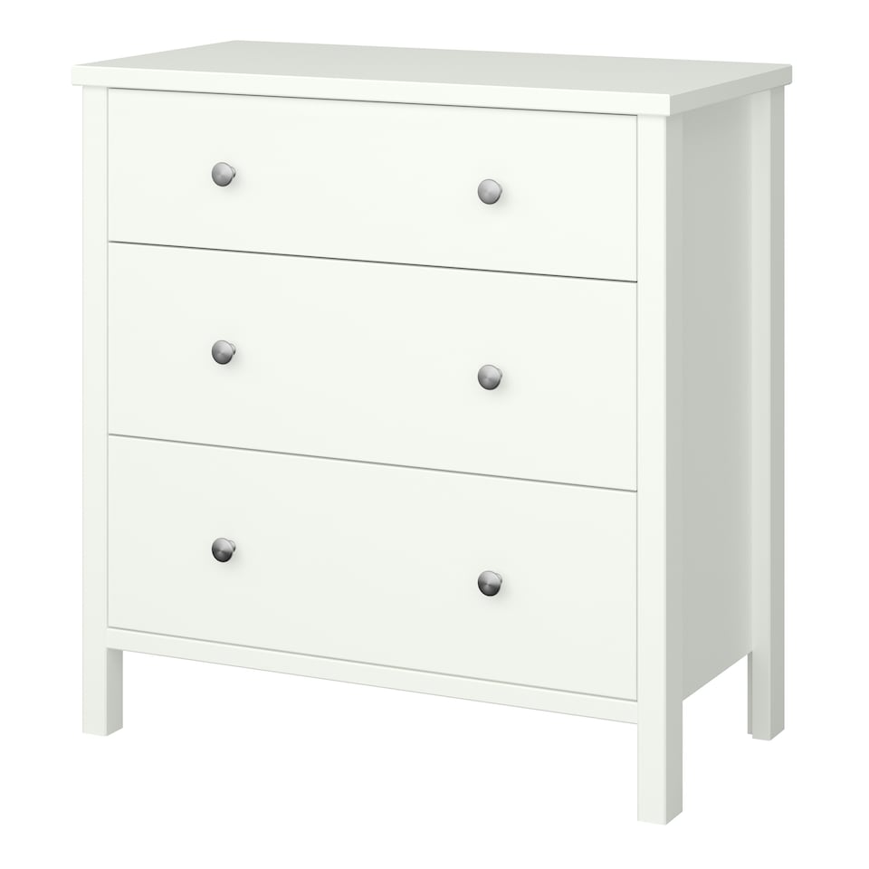image 1 of Tromso 3 Drawer Chest Off White