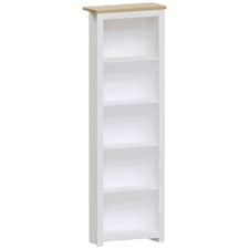 Vida Designs Arlington 5 Tier Bookcase Shaker Style Display Storage, White & Oak