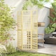 image 9 of Outsunny 3-Panel Wooden Garden Privacy Screen, Natural Wood Finish Yellow