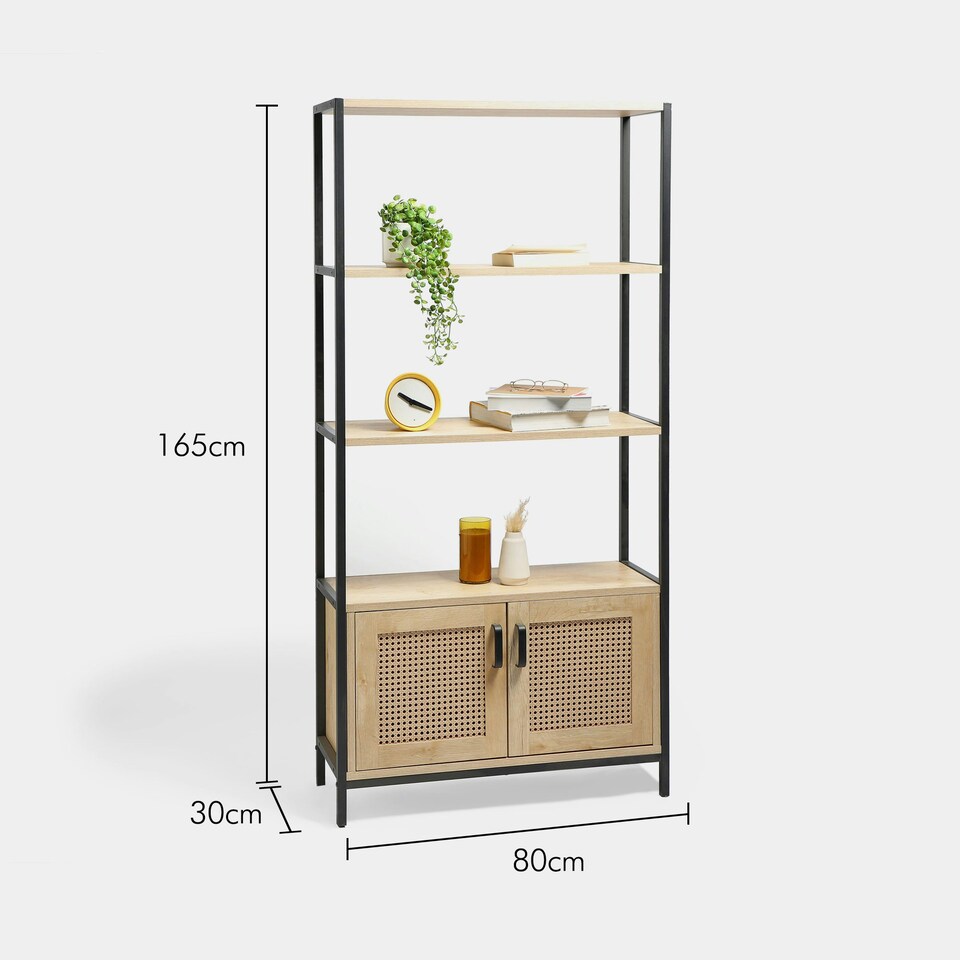 image 1 of Spinningfield Natural Light Wood Effect Rattan Bookstand Brown