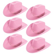 Star Studded Cowboy Hat – Western Fancy Dress Accessory (Comes in Multiple Colours) Pink | 6