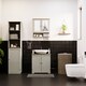 image 2 of Bath Vida Priano 1 Door 2 Shelf Tall Bathroom Cabient, Grey & Oak