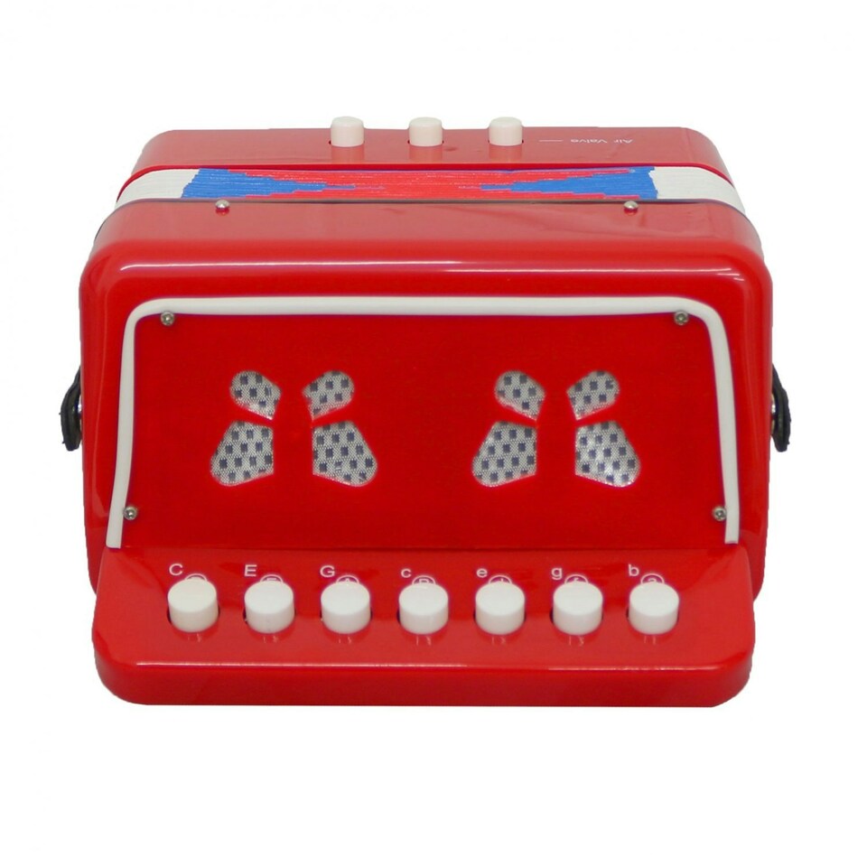 image 1 of Oypla 7 Keys 2 Bass Children's Red Toy Accordion Musical Instrument