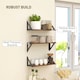 image 7 of HOMCOM Set of 3 Wall Shelves, 43cm Vintage Wall Mounted Floating Shelves for Living Room, Entryway, Bedroom, Rustic Brown