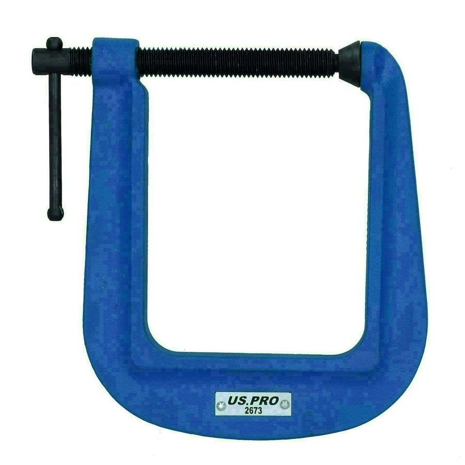 image 1 of 3" (75mm) Deep Throat (4-1/2") G Clamp Grip Holder Clamp Vice Clamping 1 Pack