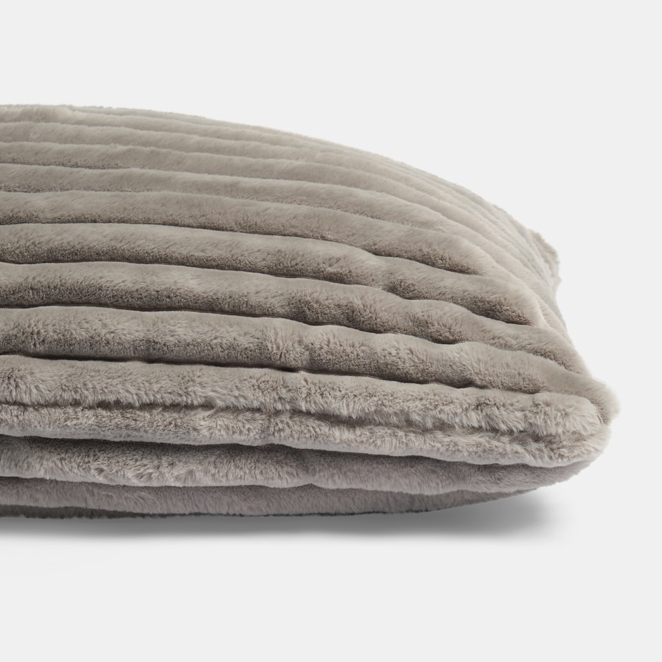 image 1 of OHS Ribbed Faux Fur Bolster Pillow Soft Maternity Support Cushion | Grey | One Size