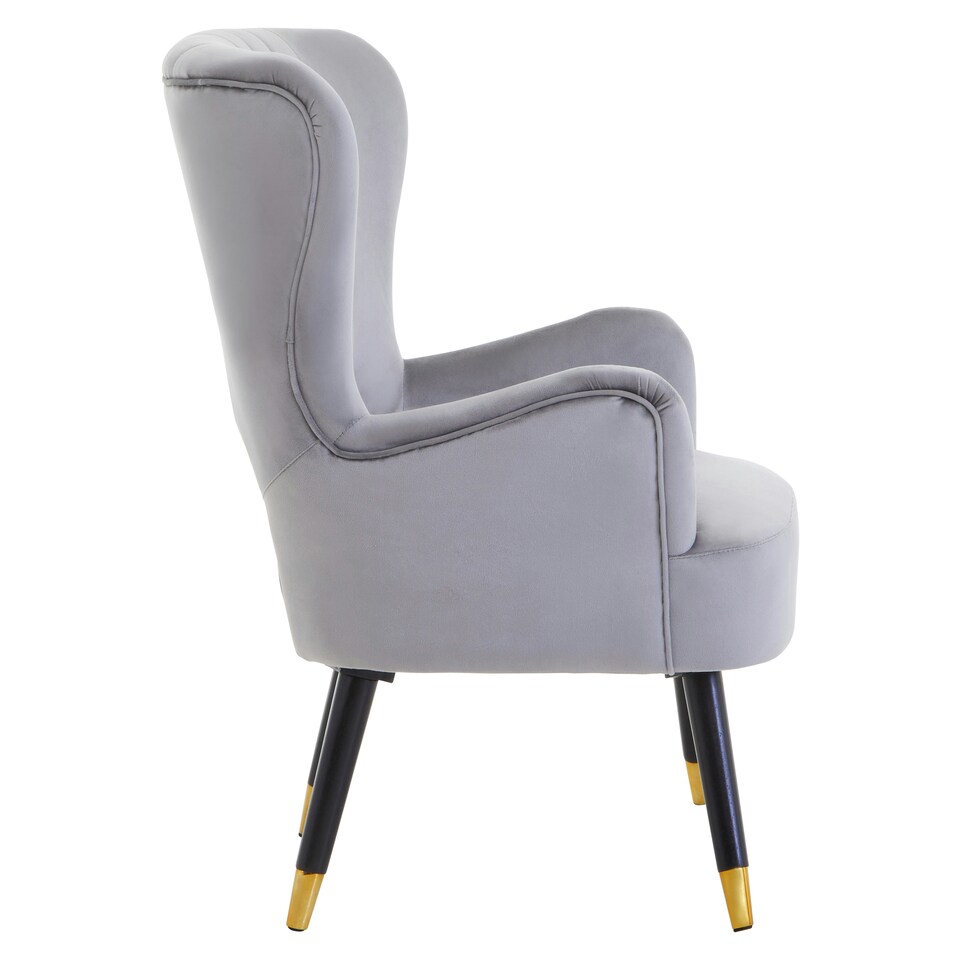 image 1 of Interiors by Premier Grey Velvet Cut Out Back Chair, Sturdy Support Homebase Chair, Built to Last Velvet Desk Chair
