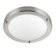 image 2 of Portico LED Bathroom Flush Ceiling Light Frosted Glass, Satin Nickel IP44