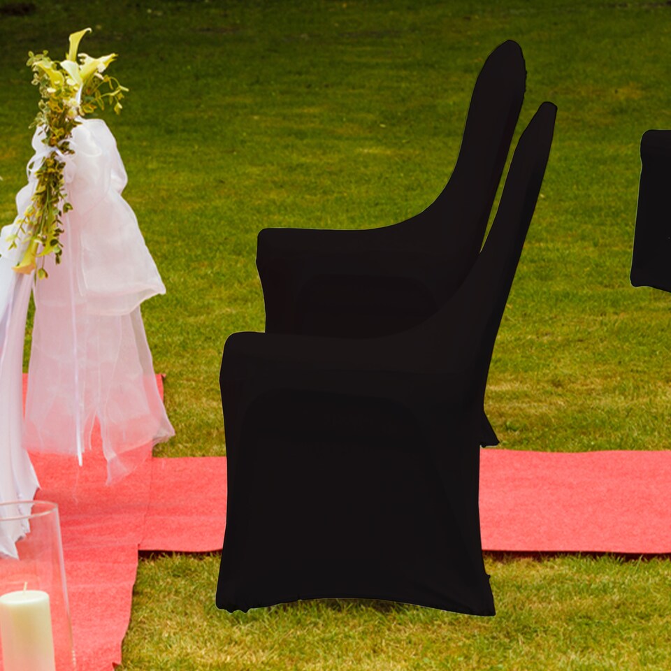 image 1 of 220GSM Black Spandex Chair Cover Stretch Fabric, Premium Quality Slipcovers