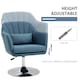 image 4 of HOMCOM Swivel Linen Fabric Accent Chair for Living Room Contemporary Vanity Armchair with Adjustable Height Thick Cushion Lumbar Support Armrest for Bedroom Office Blue