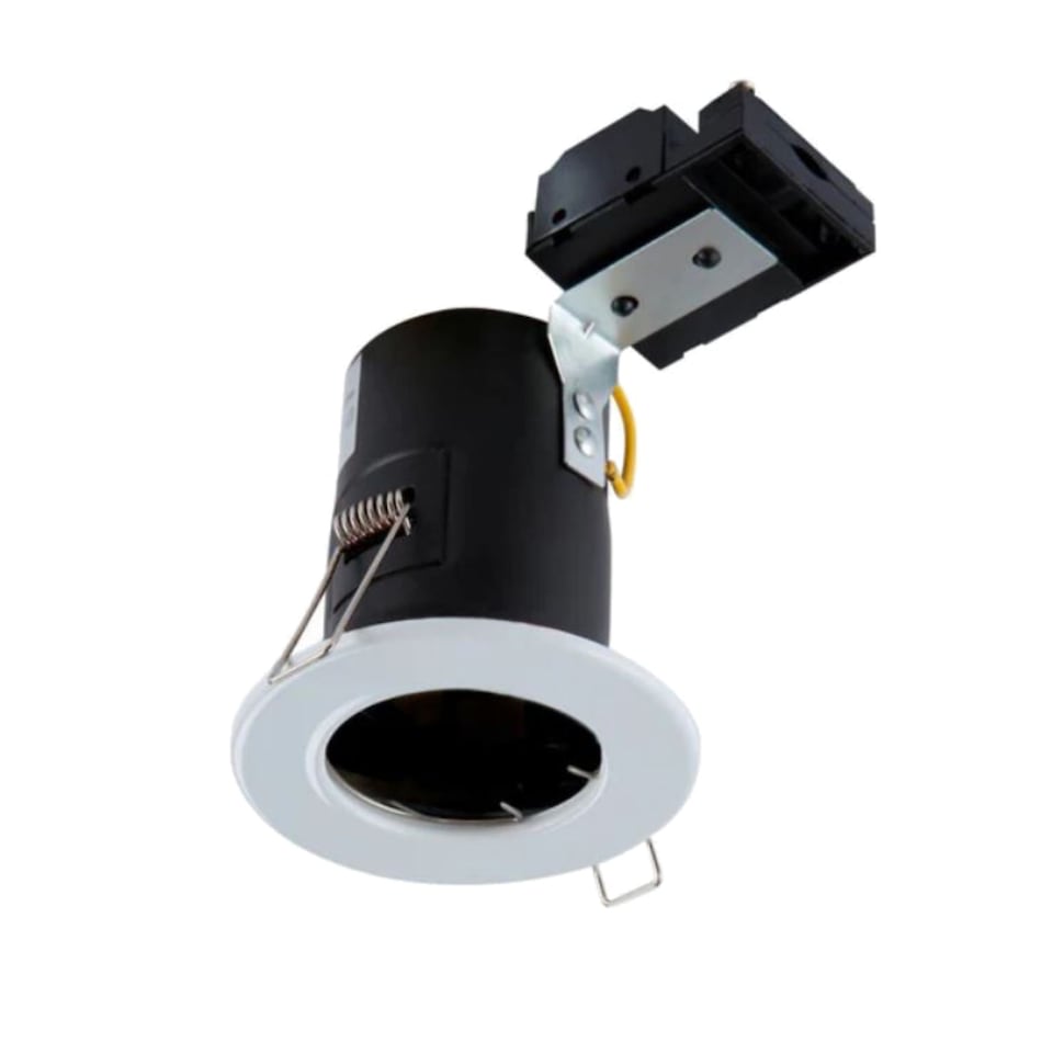 image 1 of Set of 10 x White Fixed GU10 Fire Rated Recessed Downlights