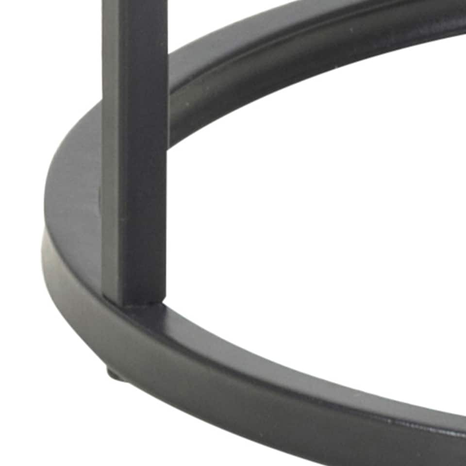 image 1 of Seaford Black Metal Small Round Side Table with Black Top