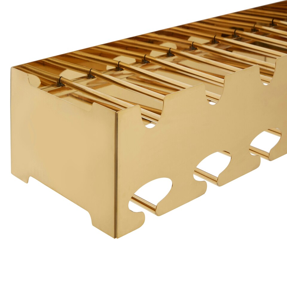 image 1 of Interiors By Premier Space Saving 6 Bottle Rose Gold Finish Wine Rack, Elegant Wine Bottle Rack For Cupboard, Stylish Wine Rack