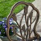 image 6 of Brown Bistro Set Outdoor Garden Patio Floral Table and 2 Chairs Aluminium Frame