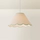 image 4 of ValueLights Florie Natural Large Taper Lamp Shade Scallop Green Trim & Bulb | Green