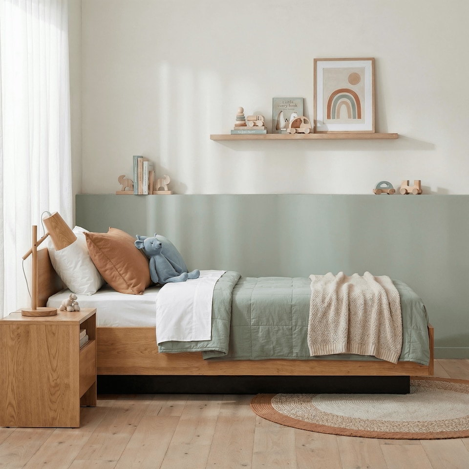 image 1 of Koping Single 3ft Gas Lift Ottoman Bed with Underbed Storage in Natural Pine