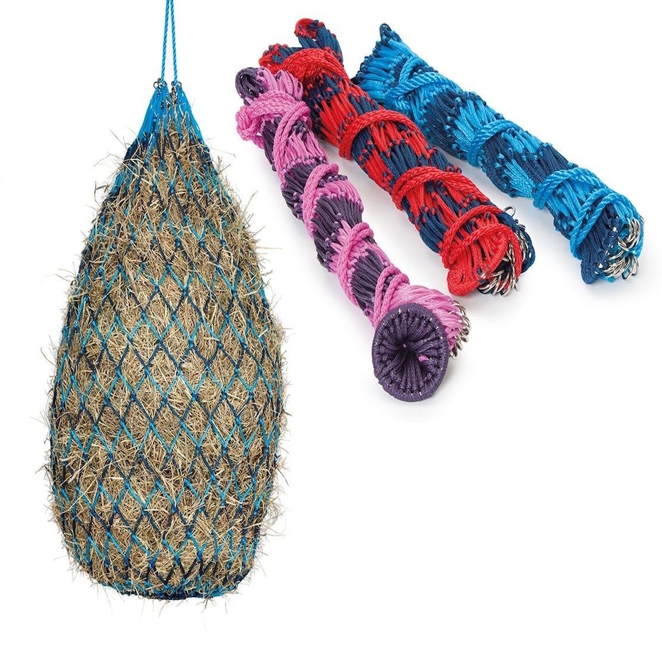 image 1 of Shires Deluxe Haynet | Blue | Colour: Blue/Orange
Size: 40 Inch