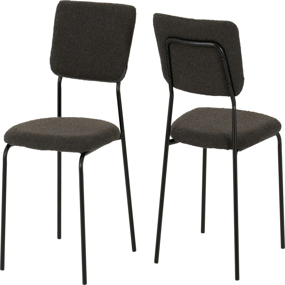image 1 of Sheldon Round Glass Dining Set with 4 Chairs Grey | Grey Boucle