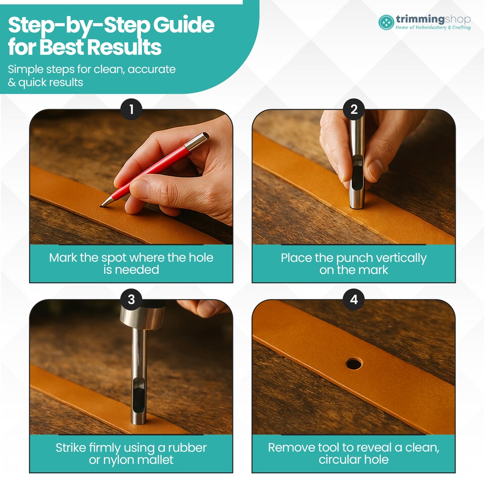 image 1 of 4.5mm Leather Hole Punch Cutter, Sharp Edge Hollow Hole Punch for DIY