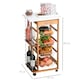 image 3 of HOMCOM Multi-Use Kitchen Trolley w/ Baskets, Drawer, Worktop, Brown