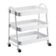image 2 of 3 Tier Shelf Metal Slim Storage Trolley Cart with Castor Wheels Bathroom Organiser | White | White | 3 Tier | 1