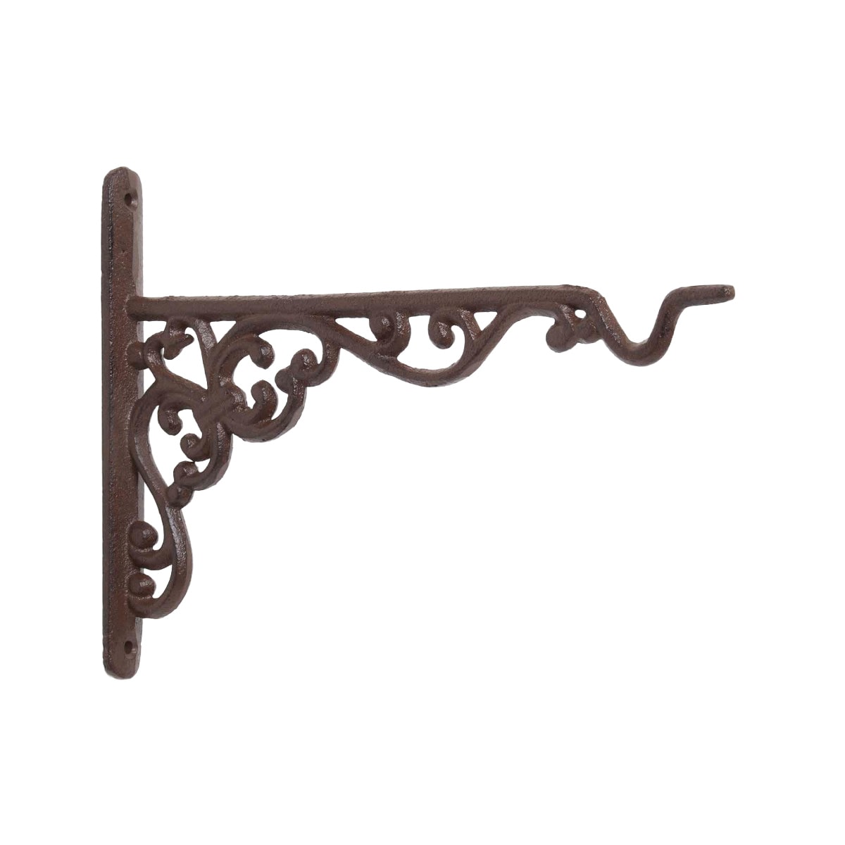 Homescapes Brown Cast Iron Large Hanging Basket Hook