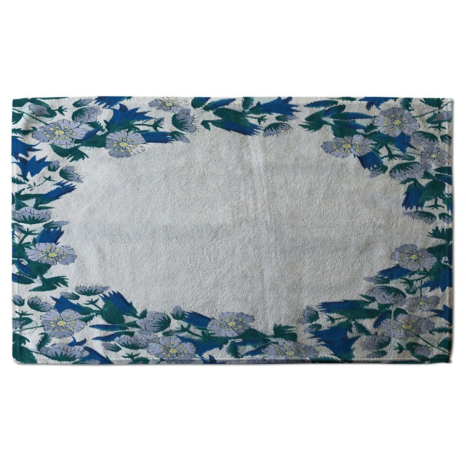 image 1 of Winter Blue Flowers (Kitchen Towel)