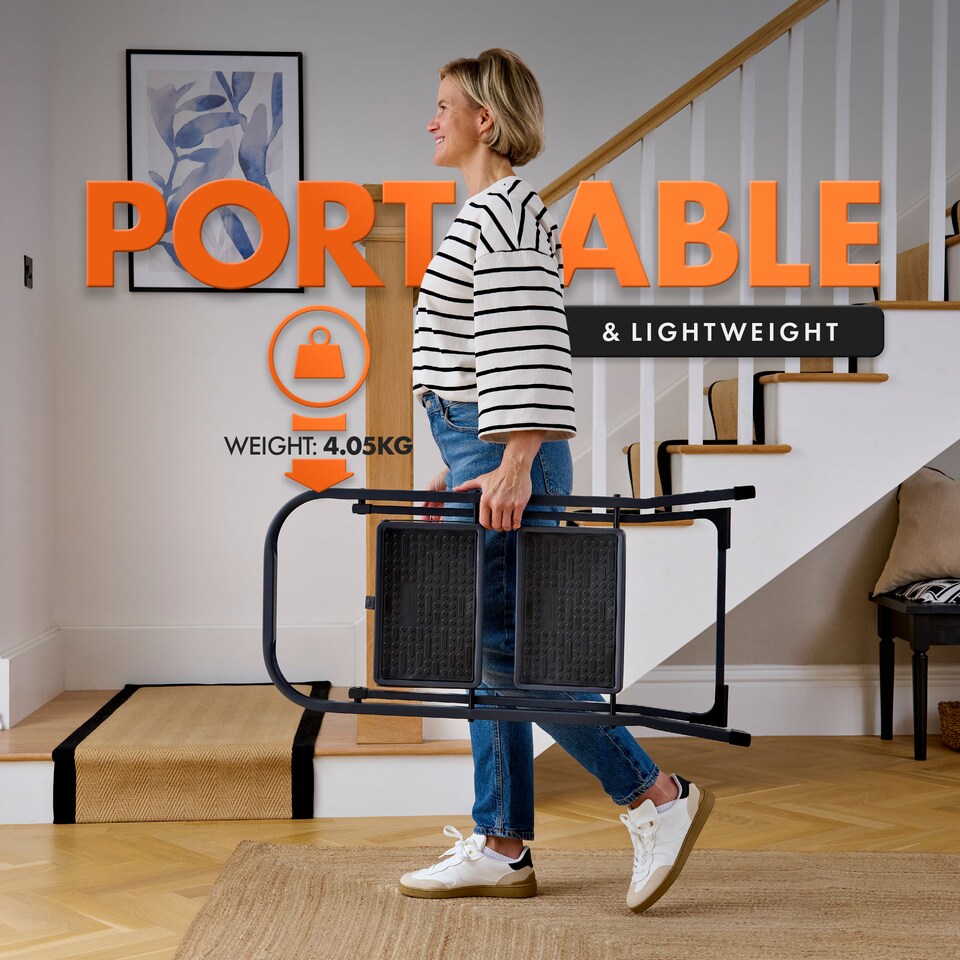 image 1 of VonHaus 2 Step Steel Folding Step Ladder with Anti Slip Feet