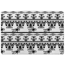 Egyptian Eye Of Horus Heiroglyphs (Rug) Black | XL: 160x230cm