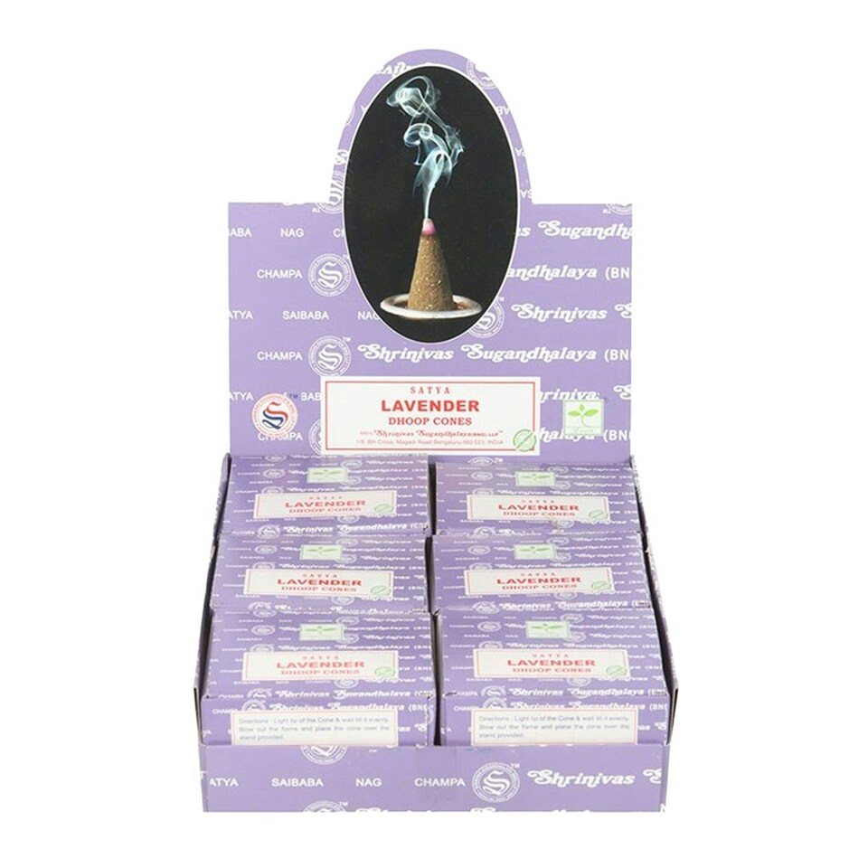 image 1 of Satya Lavender Incense Cones (Pack of 12) - Brown - One Size