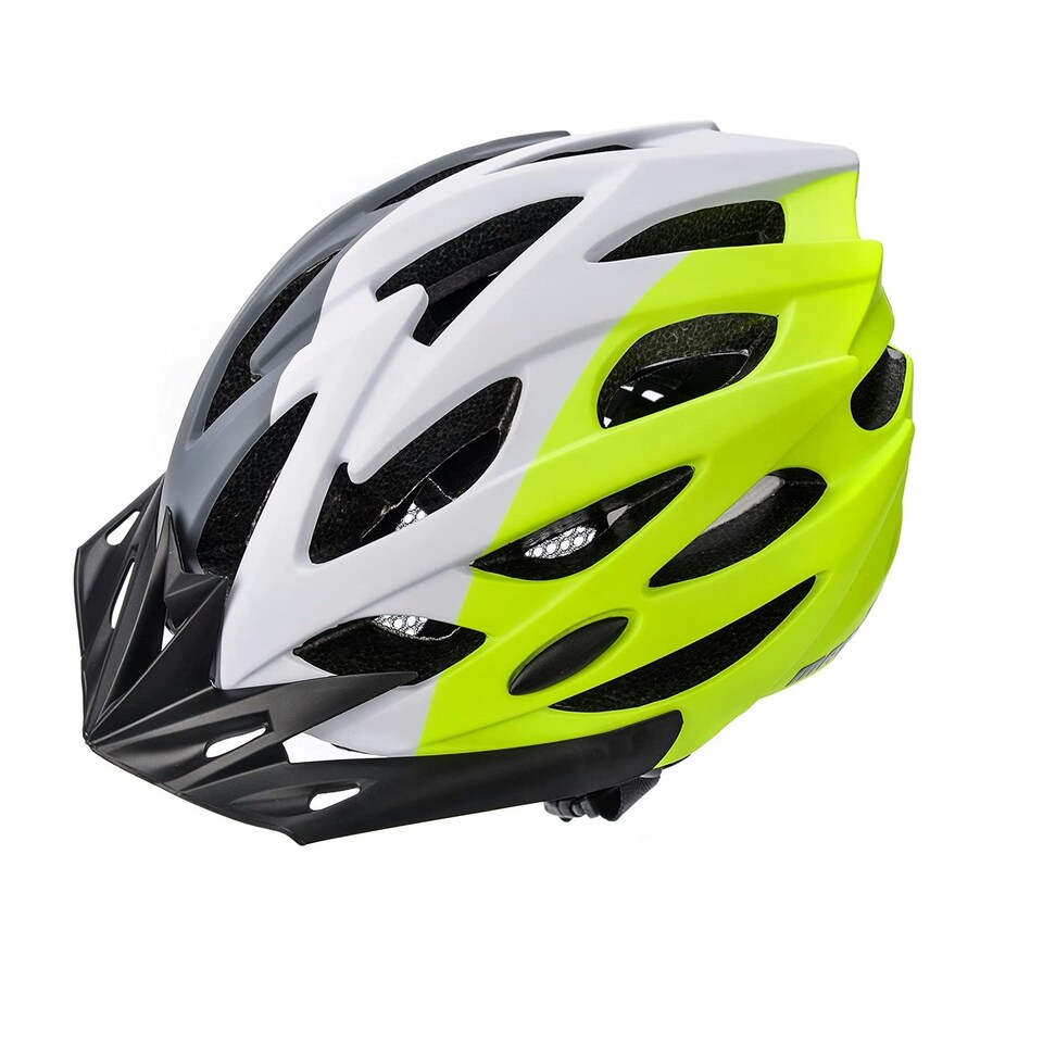 image 1 of Meteor Marven Cycle Helmet MTB Bike Skateboard Scooter Safety Gear Multi | Grey-White-Green | M