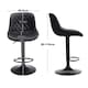 image 2 of Living and Home 2 Pcs Faux Leather Height Adjustable Bar Stool - Black