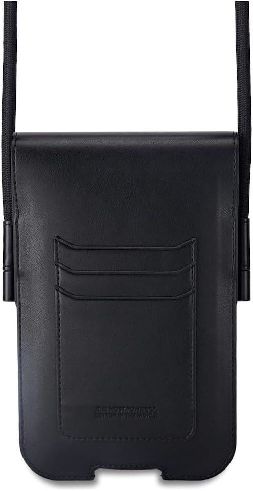 image 1 of BMW M Series Blue Stripes Universal Phone Pouch with Strap and Cardslot Black - BMPSP15XMPVSKL