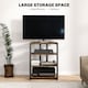 image 3 of HOMCOM HiFi Stand, 4-Tier Media Storage Shelf with Adjustable Shelves, Power Strip Rack for Router, Record Player, Printer, Industrial TV Stand for up to 28 Inch TVs, Rustic Brown | Brown | 1