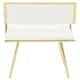 image 4 of Interiors by Premier Ivory Modern Leather Effect Dining Chair, Metal Accent Chair with Cutout Back, Gold Finish Chair for Dinner