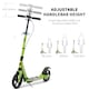 image 3 of HOMCOM Kick Scooter, Folding 2 Wheel Scooter with Dual Brake System, Dual Suspension, 230mm Big Wheels and 3 Adjustable Handlebar, for 14 older Teens Adults, up to 100KG, Green