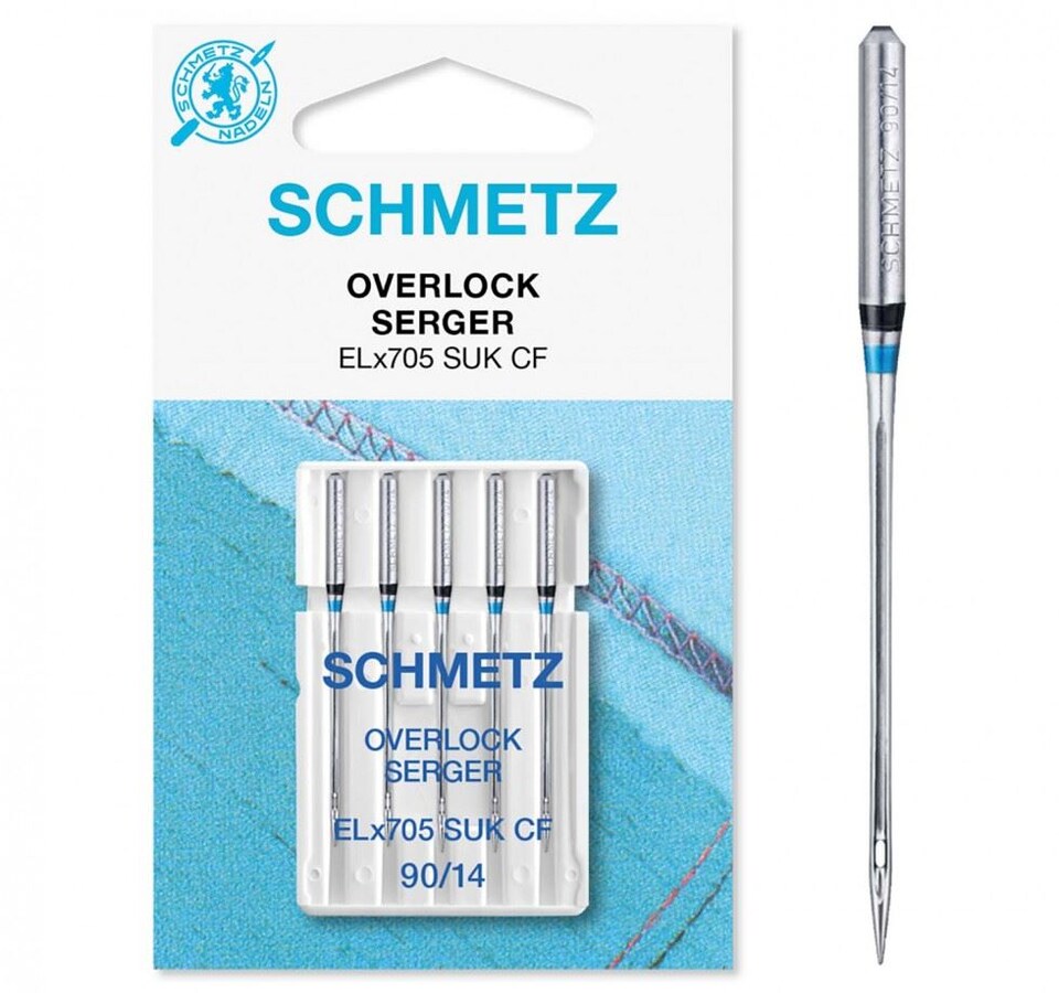 Schmetz Overlock Jersey Sewing Machine Needles 90 for Dressmaking - per pack of 5