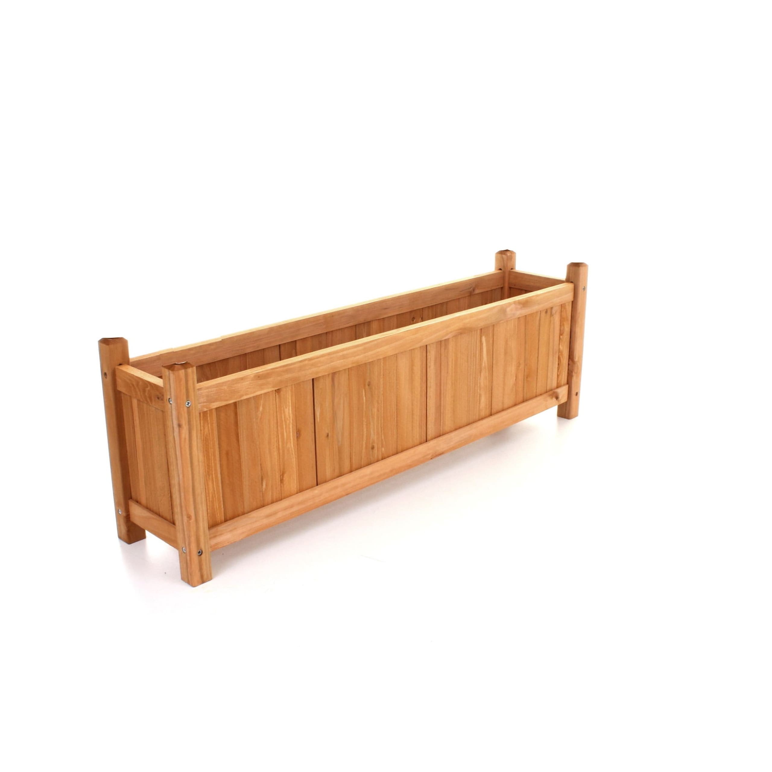 Groundlevel Large Contemporary Wooden Planter Outdoor Garden Herb Flower Box