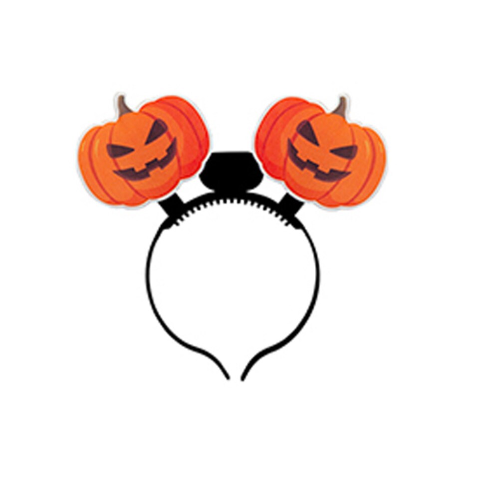 image 1 of Pumpkin Halloween Light Up Fancy Dress Head Bopper Headband