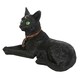 image 3 of Something Different Laying Black Cat Figurine - Black/Green - One Size
