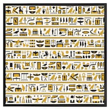 Ancient egyptian hieroglyphs (Picture Frame) Black | L