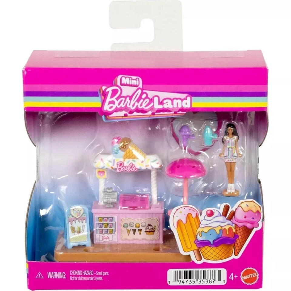 Barbie Mini Land Playset Ice Cream Stand