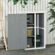 image 2 of Outsunny Garden Shed Outdoor Tool Storage w/ 2 Shelve 75 x 56 x115cm Grey