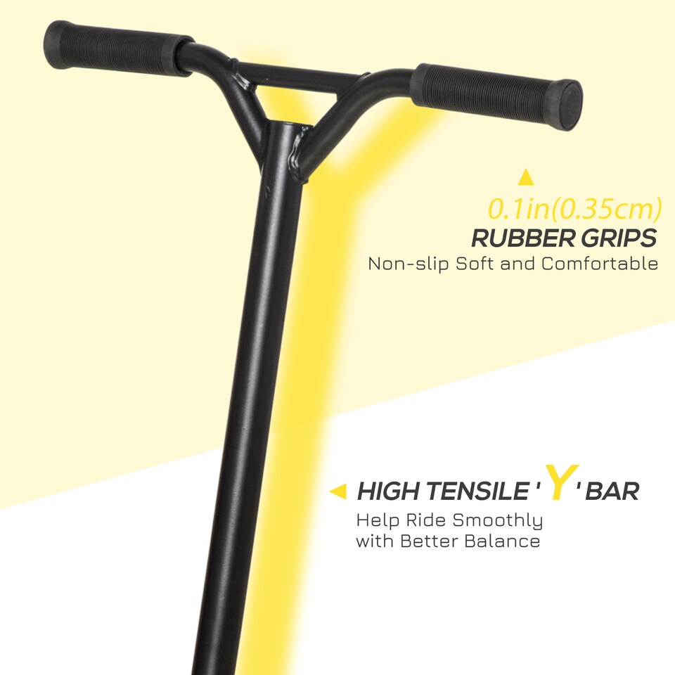 image 1 of HOMCOM Stunt Scooter, 360 degree Entry Level Tricks Scooter with Lightweight Aluminium Deck and ABEC 7 Bearing, For Age 14 older Beginners, Gold Tone