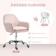 image 3 of HOMCOM Office Chair, Swivel Desk Chair w/ Adjustable Height, Pink