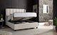 image 2 of 4ft6 Double Ottoman,Velvet fabric upholstered,lift up,storage,tall winged bed frame. Gas lift up, Boutique Hotel style, tall headend board, wing back