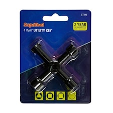 SupaTool 4 Way Utility Key - Black - 9 x 12 x 1.5cm