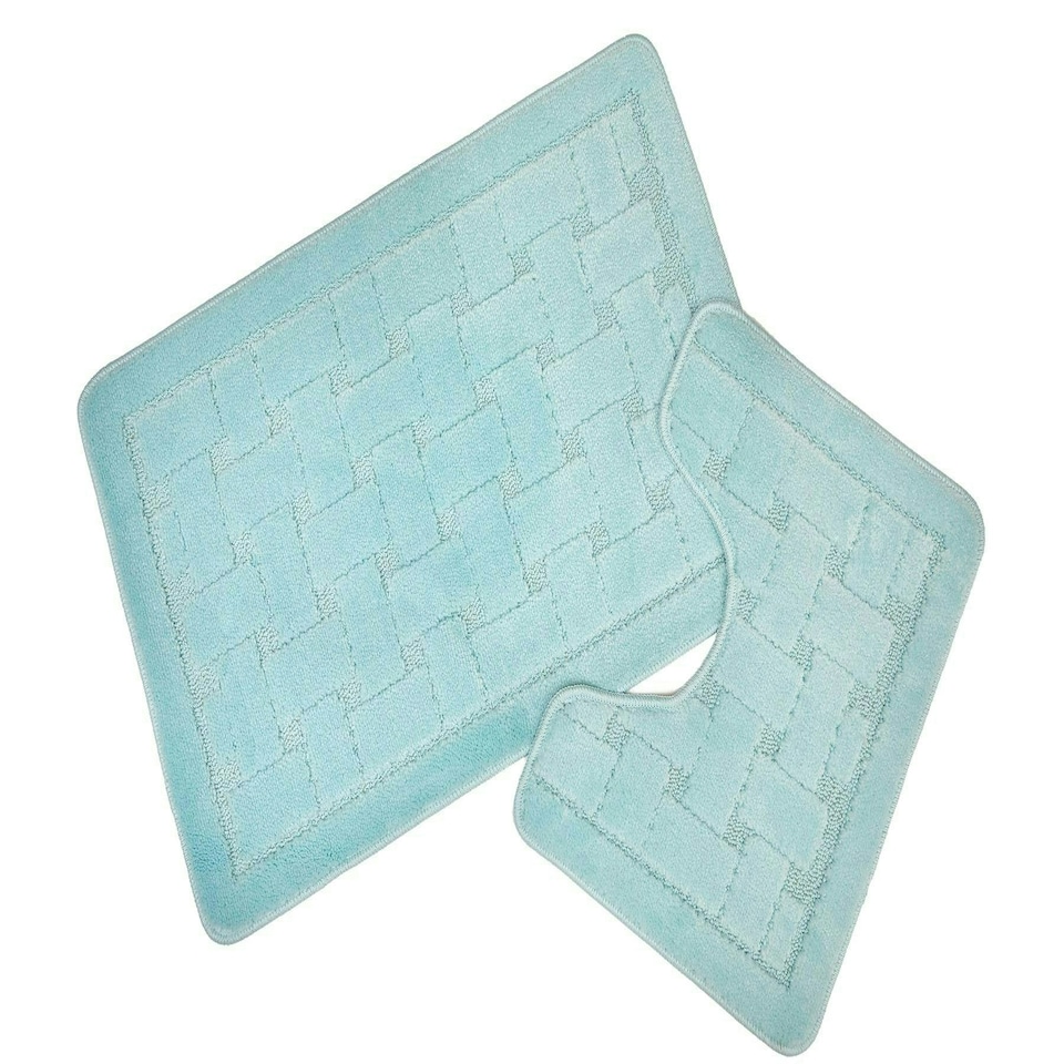 Orkney 2 Pc Non Slip Bathroom Set Aqua