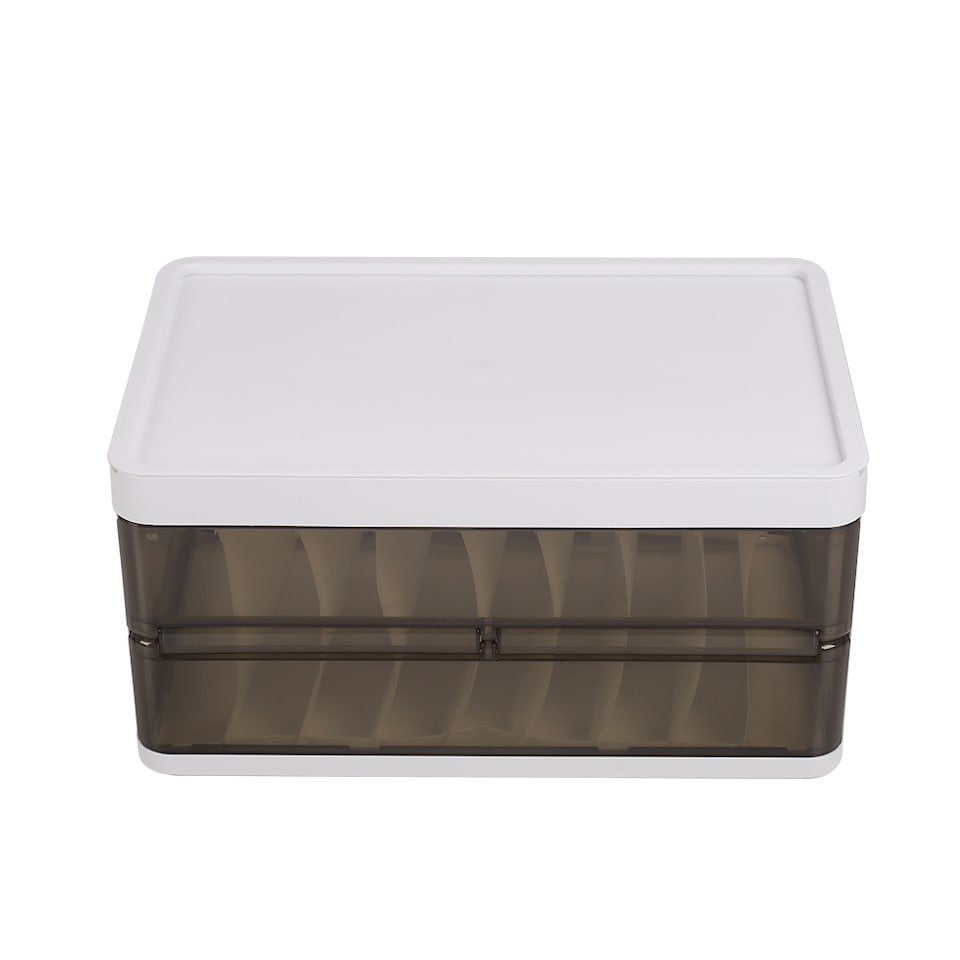 image 1 of Living and Home Clothes Storage Box Drawer with Lid | Black