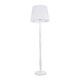 image 3 of ValueLights Victoria White Wood Traditional Stem Floor Lamp with White Fabric Tapered Shade